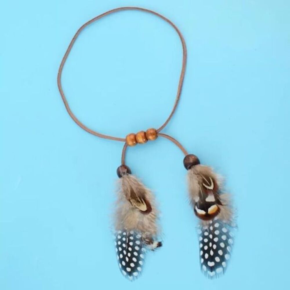 Boho arm band or headband feather bracelet
